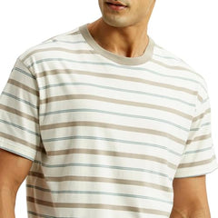 Levi's Men's Striped Off-White Boxy T-Shirt
