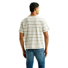 Levi's Men's Striped Off-White Boxy T-Shirt