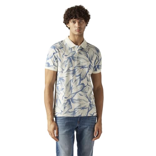 Men's Printed Slim Fit Pique Polo T-Shirt