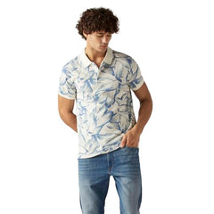 Men's Printed Slim Fit Pique Polo T-Shirt