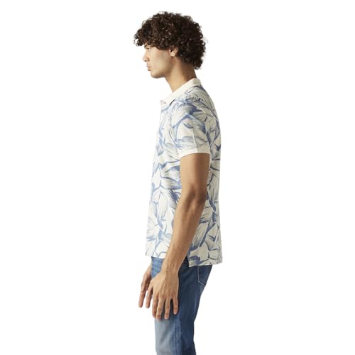 Men's Printed Slim Fit Pique Polo T-Shirt