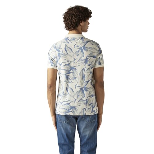 Men's Printed Slim Fit Pique Polo T-Shirt