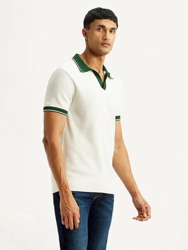 Levi's Men's Colorblock White Polo T-Shirt