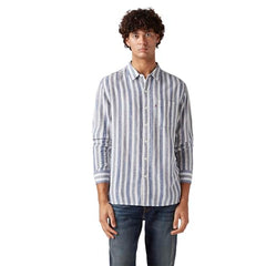 Men's Striped Slim Fit Linen Shirt