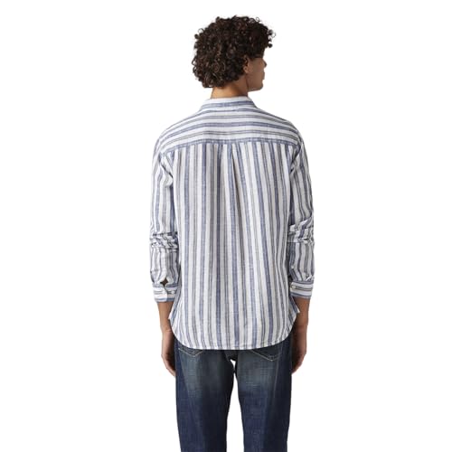 Men's Striped Slim Fit Linen Shirt