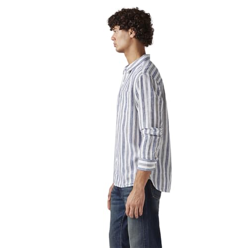 Men's Striped Slim Fit Linen Shirt