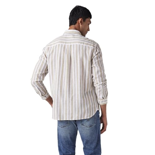 Men's Striped Slim Fit Linen Shirt