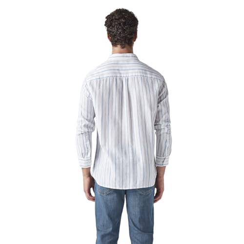 Men's Striped Slim Fit Linen Shirt