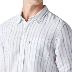 Men's Striped Slim Fit Linen Shirt