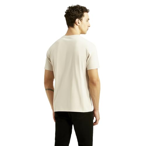 Levi's men's graphic print off-white crew neck T-shirt featuring bold design, short sleeves, and classic fit.