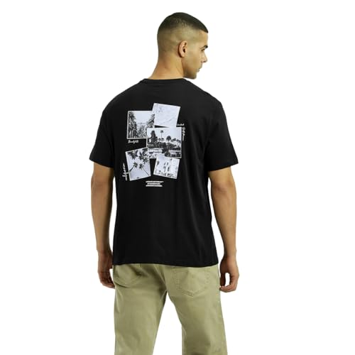 Men's Graphic Print Black Crew Neck T-Shirt