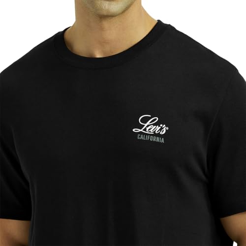 Men's Graphic Print Black Crew Neck T-Shirt