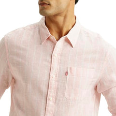 Levi's Men's Striped Light-Pink Slim Fit Shirt