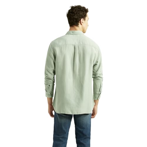 Levi's Men's Solid Light-Green Slim Fit Shirt