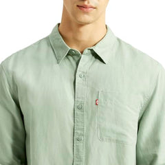 Levi's Men's Solid Light-Green Slim Fit Shirt