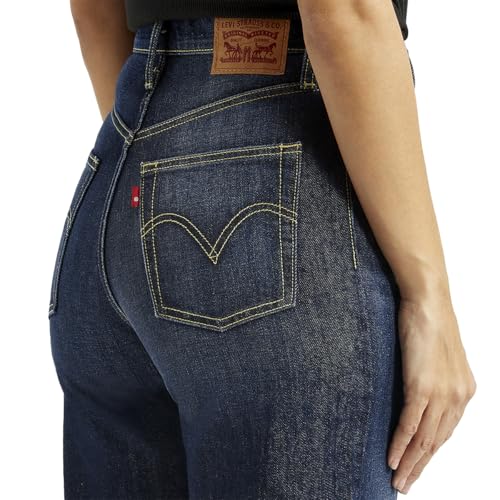 Women's High Rise Ribcage Wideleg Fit Navy Jeans