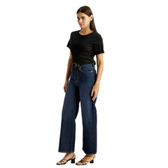 Women's High Rise Ribcage Wideleg Fit Navy Jeans