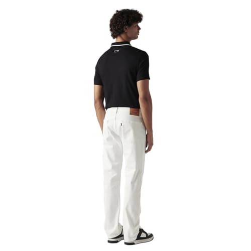 Levi's Men's 505 White Straight Fit Mid Rise Jeans
