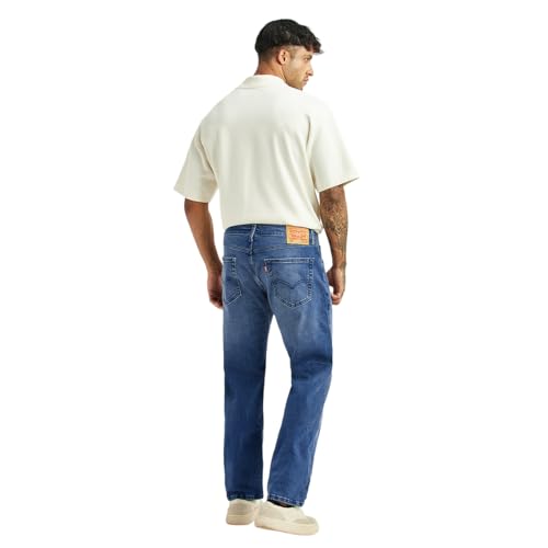 Levi's Men's 505 Blue Straight Fit Mid Rise Jeans