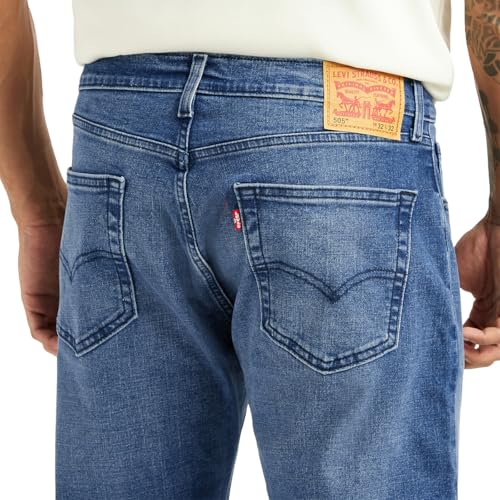 Levi's Men's 505 Blue Straight Fit Mid Rise Jeans