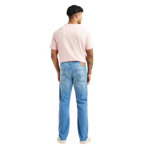 Levi's Men's 513 Light-Blue Slim Straight Fit Mid Rise Jeans