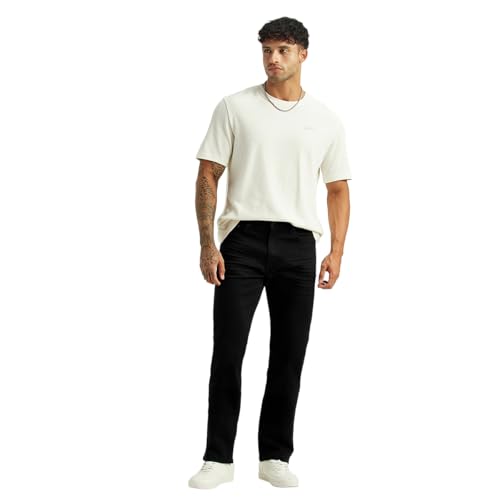 Levi's Men's 513 Black Slim Straight Fit Mid Rise Jeans