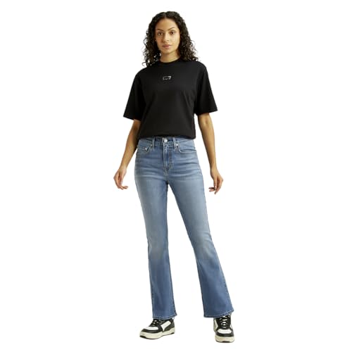 Levi's Women's Mid Rise Flared Fit Blue Jeans