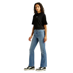 Levi's Women's Mid Rise Flared Fit Blue Jeans