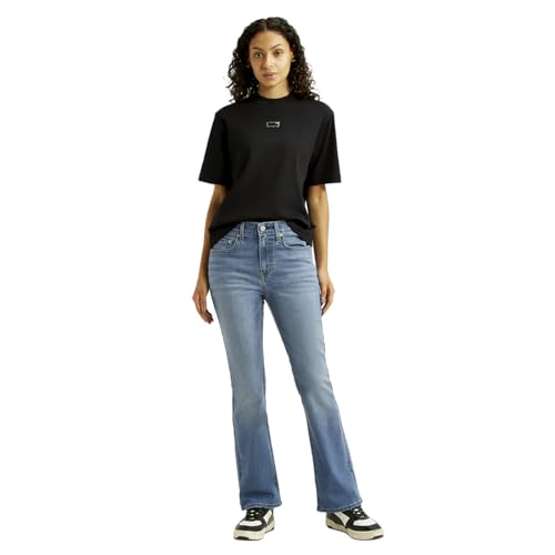 Levi's Women's Mid Rise Flared Fit Blue Jeans