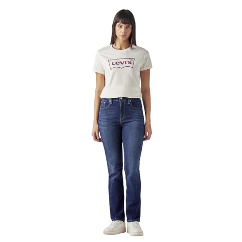 Women's 724 Dark-Blue Slim Straight Fit High Rise Jeans