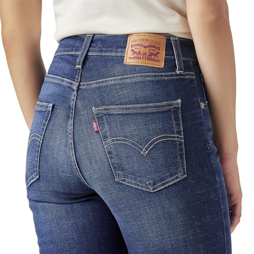 Women's 724 Dark-Blue Slim Straight Fit High Rise Jeans