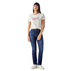 Women's 724 Dark-Blue Slim Straight Fit High Rise Jeans