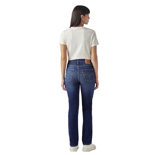 Women's 724 Dark-Blue Slim Straight Fit High Rise Jeans