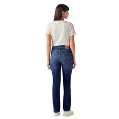 Women's 724 Dark-Blue Slim Straight Fit High Rise Jeans
