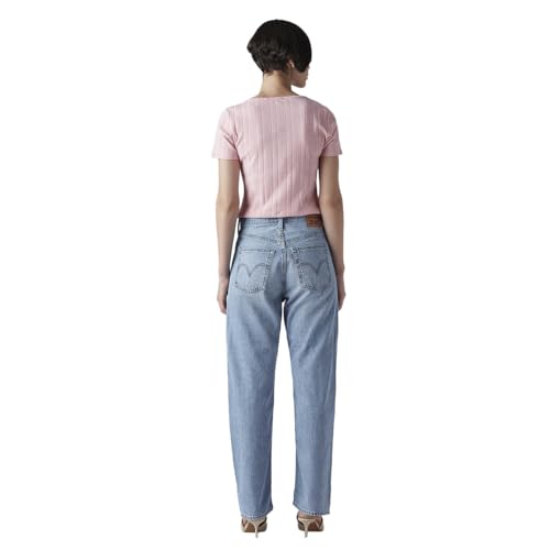 Women's Light-Blue Ribcage Straight Fit High Rise Jeans