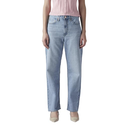 Women's Light-Blue Ribcage Straight Fit High Rise Jeans