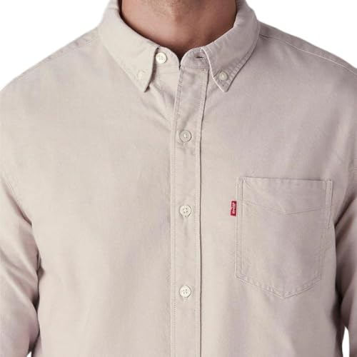 Levi's Men's Solid Slim Fit Oxford Shirt Beige