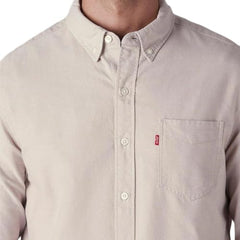 Levi's Men's Solid Slim Fit Oxford Shirt Beige