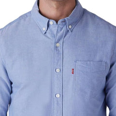 Levi's Men's Solid Slim Fit Oxford Shirt Light-Blue
