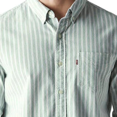 Levi's Men's Striped Slim Fit Oxford Shirt Green