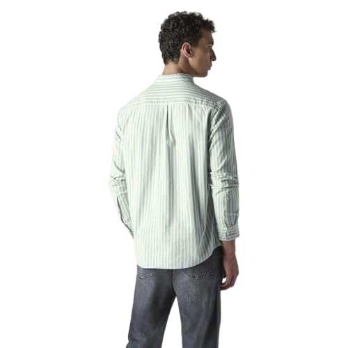 Levi's Men's Striped Slim Fit Oxford Shirt Green