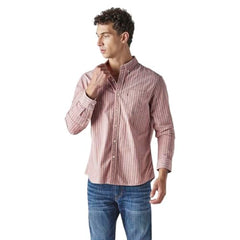 Levi's Men's Striped Slim Fit Oxford Shirt Pink