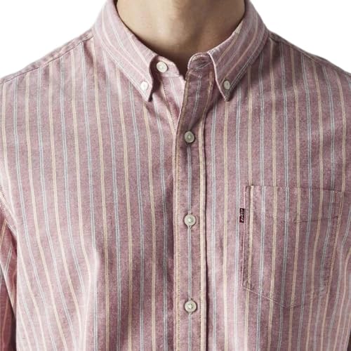 Levi's Men's Striped Slim Fit Oxford Shirt Pink