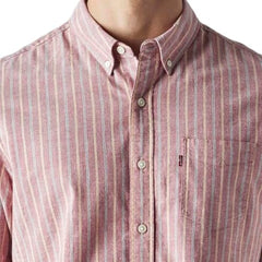 Levi's Men's Striped Slim Fit Oxford Shirt Pink