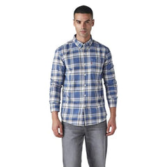 Levi's Men's Checkered Slim Fit Oxford Shirt Blue
