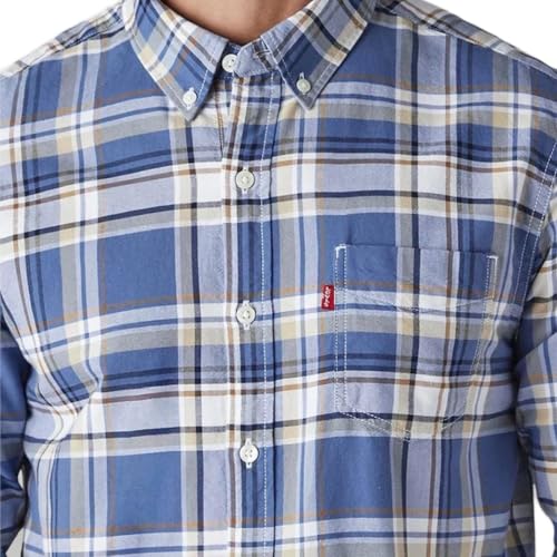 Levi's Men's Checkered Slim Fit Oxford Shirt Blue