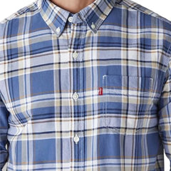Levi's Men's Checkered Slim Fit Oxford Shirt Blue