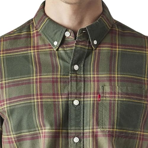Levi's Men's Checkered Slim Fit Oxford Shirt Dark-Green