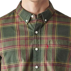 Levi's Men's Checkered Slim Fit Oxford Shirt Dark-Green