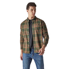 Levi's Men's Checkered Slim Fit Oxford Shirt Dark-Green
